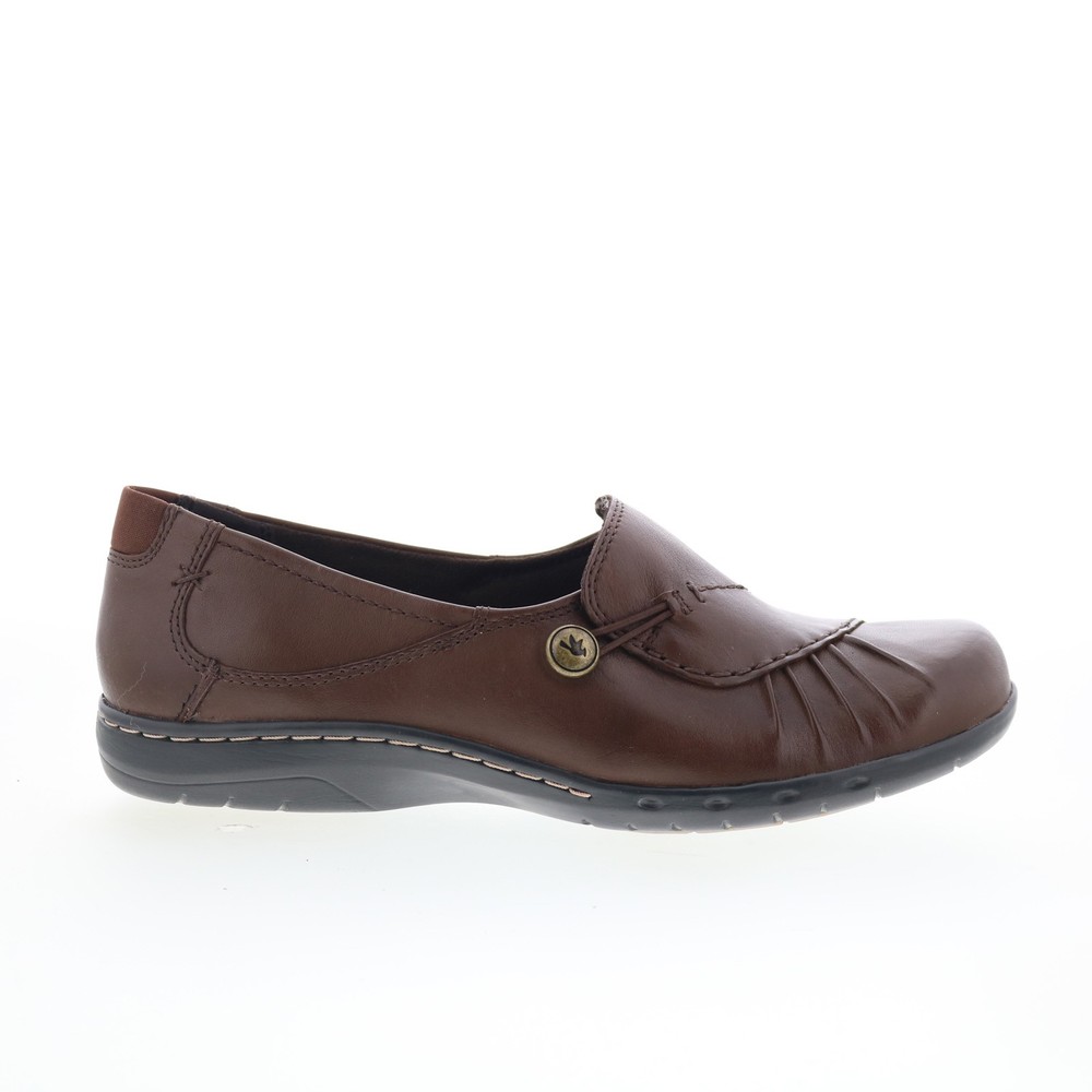 Cobb Hill Paulette Womens Brown Wide Leather Loafer Flats Shoes