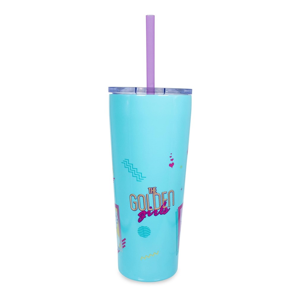 Vaso de acero inoxidable de doble pared con pajita The Golden Girls | 22 onzas