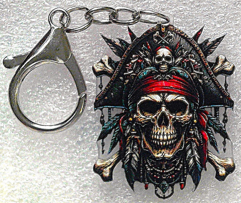 Pirate Skull Head Keychain