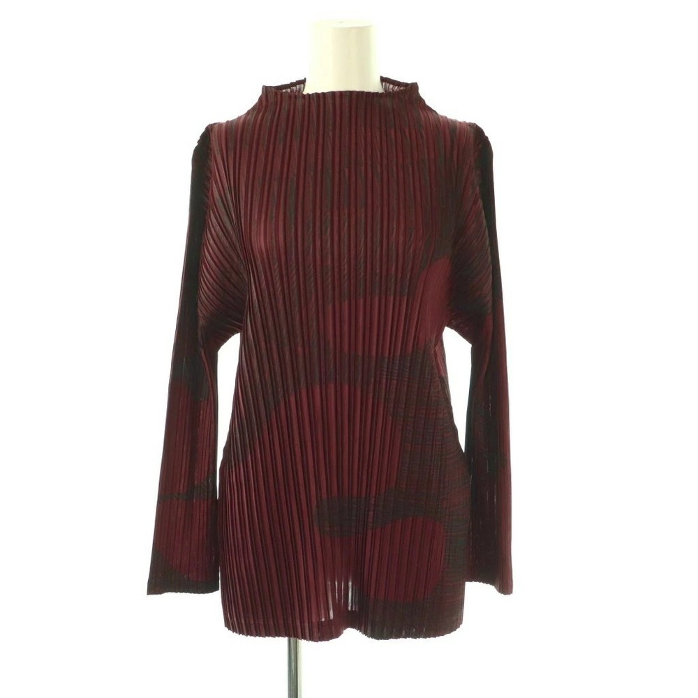 PLEATS PLEASE Issey Miyake POLAR CACTUS Pleated Long Sleeve Top Size 3 Used