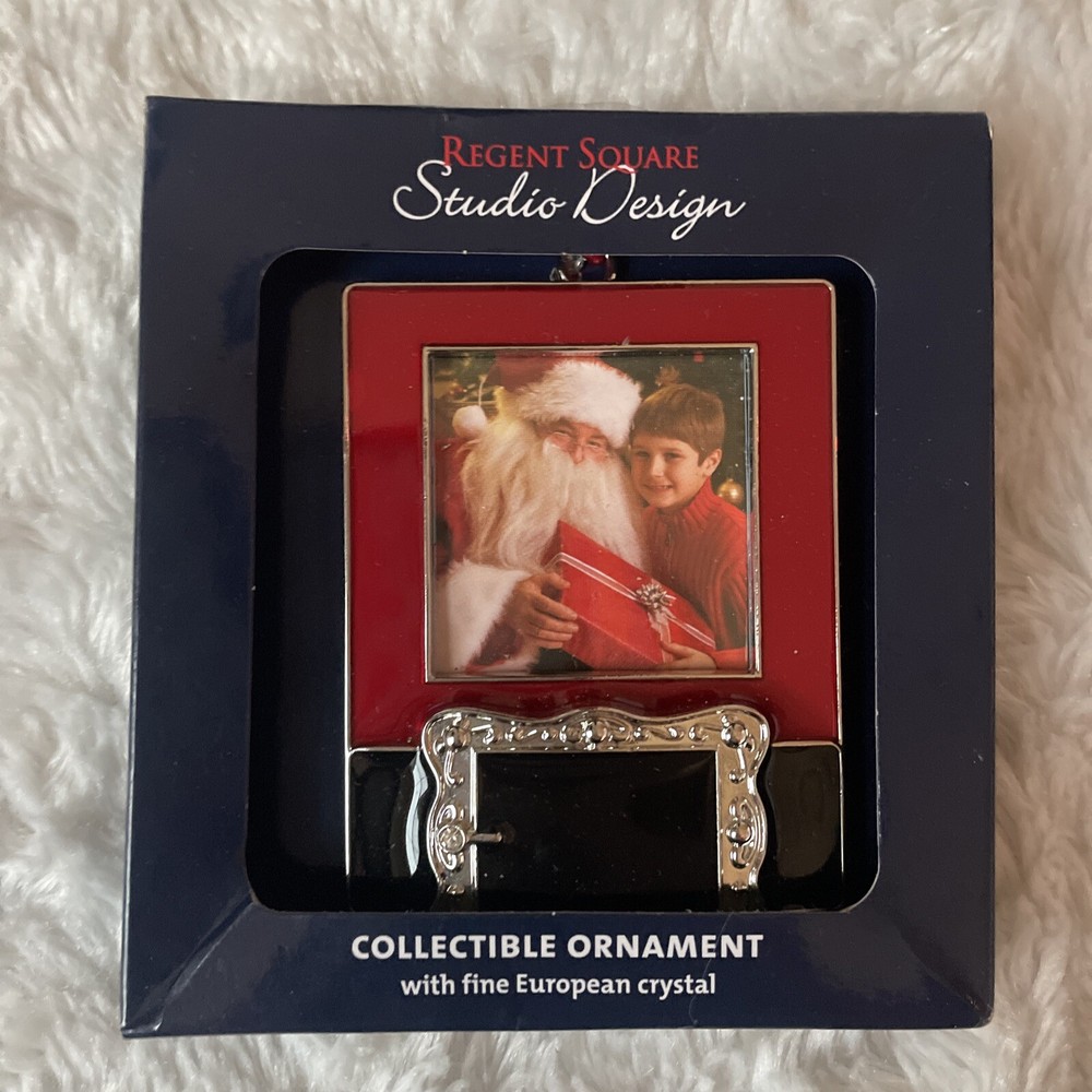 Regent Square Studio Santa Photo Frame Crystal Ornament Collectible