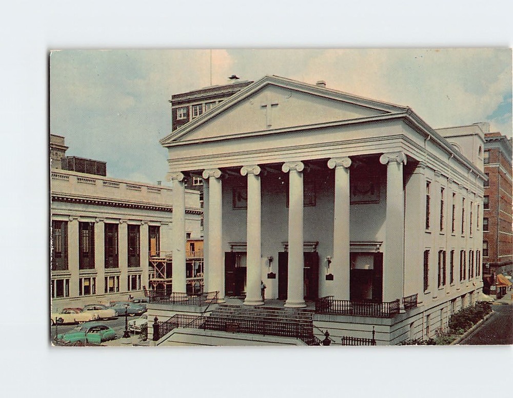 Postcard Stately Christ Church in Savannah Georgia USA