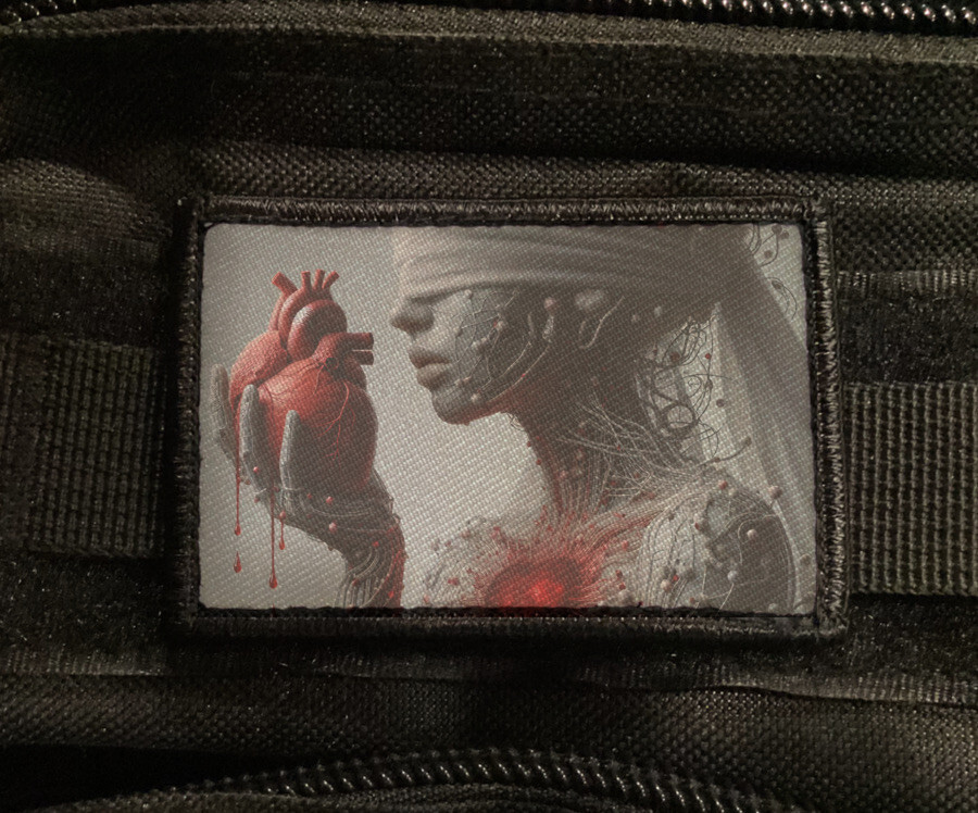 My Love Digital Heart Patch Cyberpunk Morale Army Tactical Hook [sub]