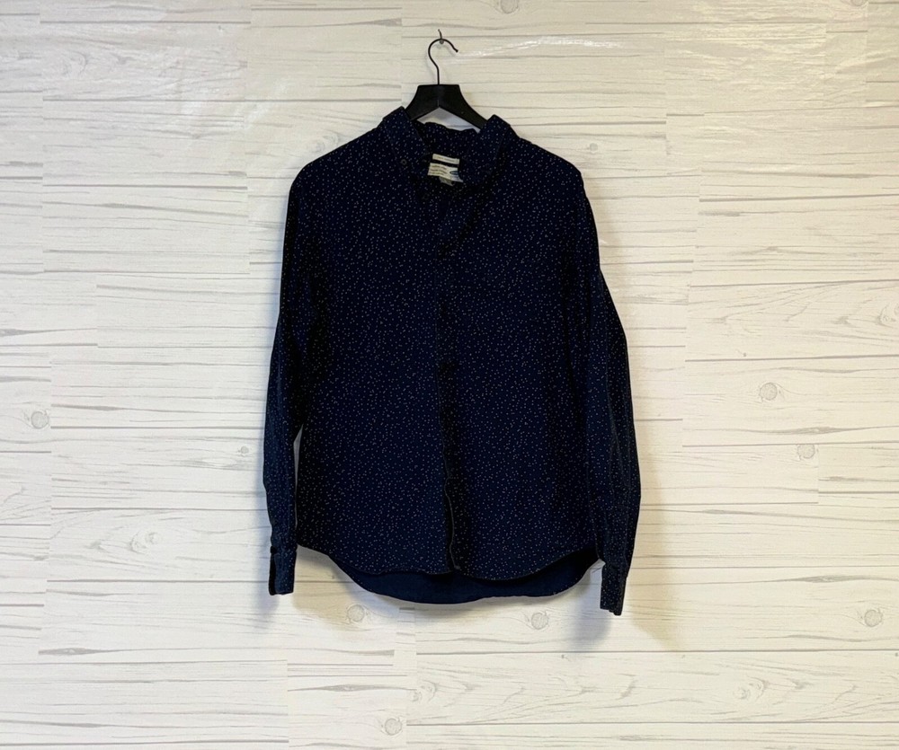 Old Navy shirt mens size large oxford slim fit button down long sleeve navy