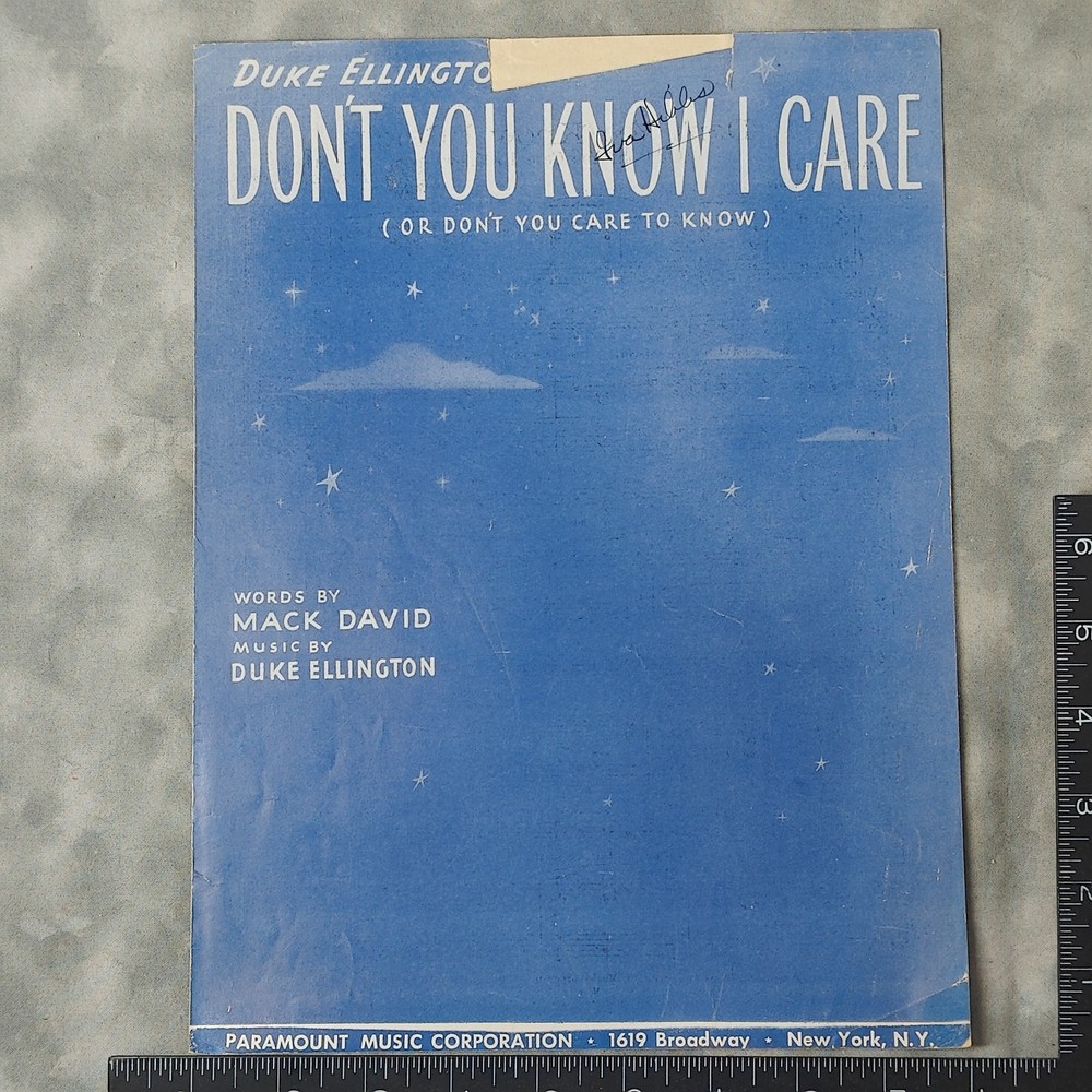 1944 Duke Ellington Sheet Music Don't You Know I Care Piano Vocal Paramount NYC!