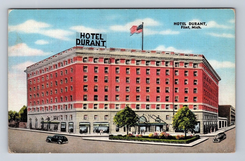Flint MI-Michigan, Hotel Durant, Advertisement, Antique, Vintage Postcard