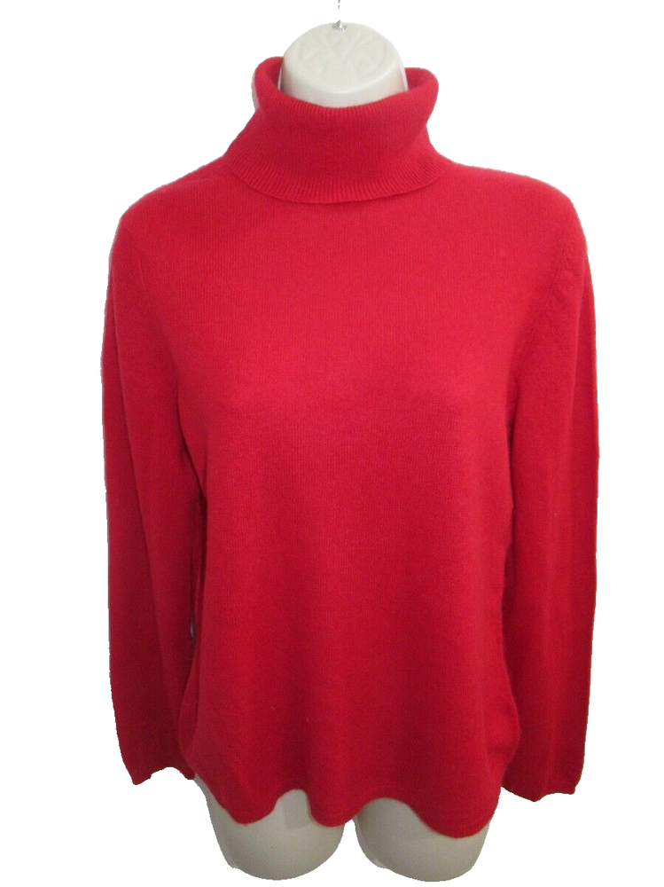 Charter Club Luxury 100% Cashmere Red Turtleneck Sweater Size L