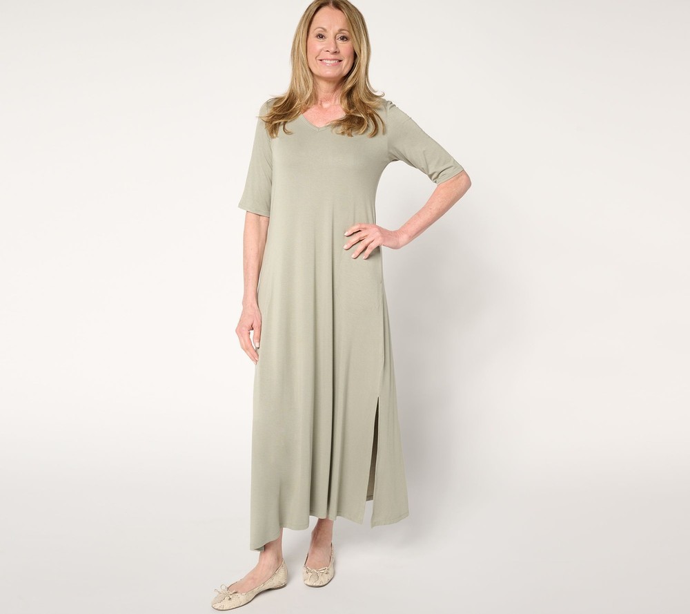 Belle by Kim Gravel Women's Petite Dress PXS Rayon Spandex Elbow Green A683742