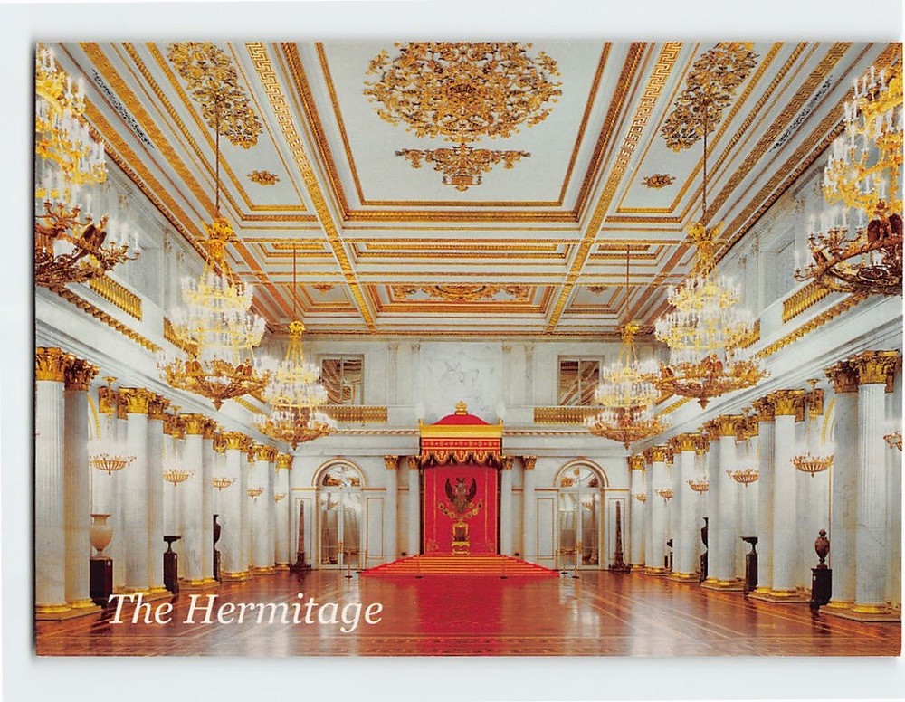 Postcard The Large Throne Room, The Hermitage, St. Petersburg, Russia