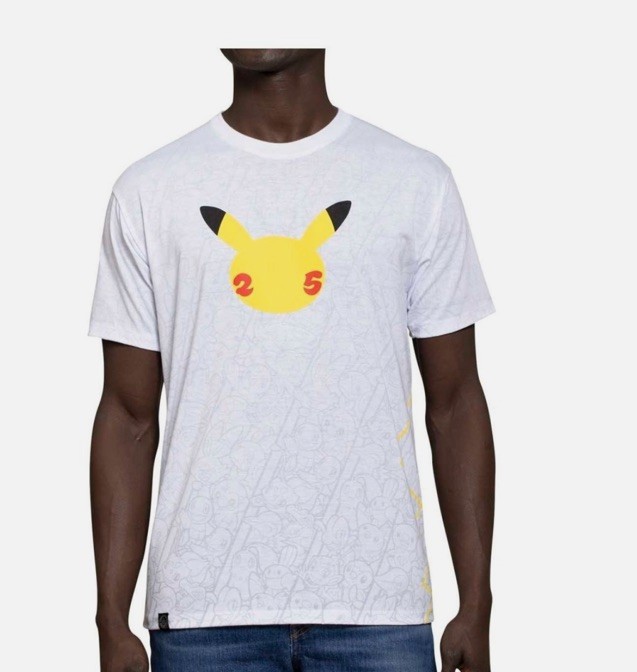 Pokemon Celebration White Allover Print T Shirt Adult Unisex NWT Large
