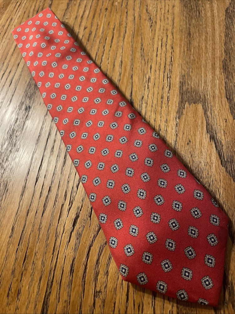 Vintage EUC Stonehenge Silk Foulard Tie USA Hand Made Necktie