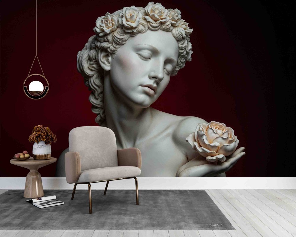 3D Woman Greek Sculpture Wall Murals Wallpaper Murals Wall Sticker