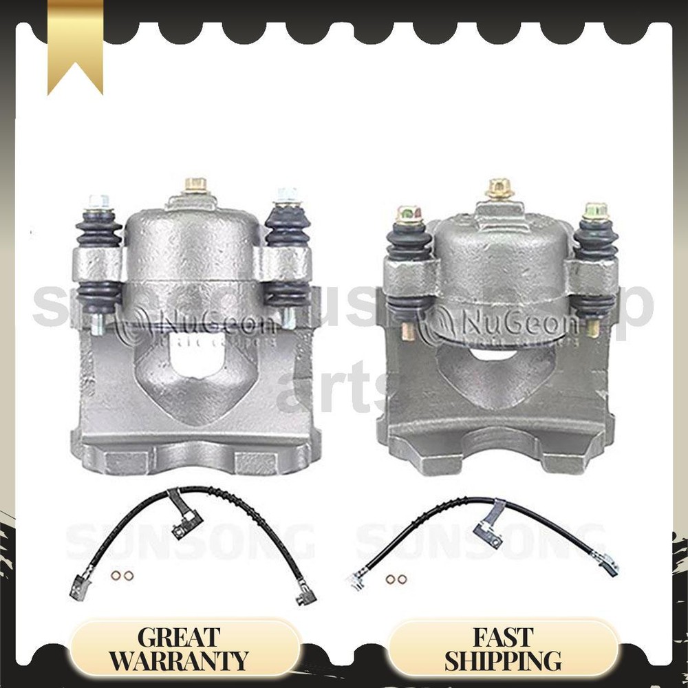 Dodge Caravan Front Brake Caliper Set with Hose Fits 2.5L 3.0L 3.3L Engines 4pc