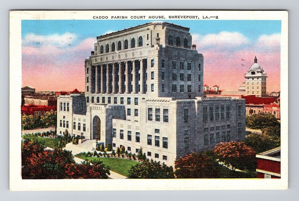 Shreveport LA-Louisiana, Caddo Parish Court House, Vintage Postcard