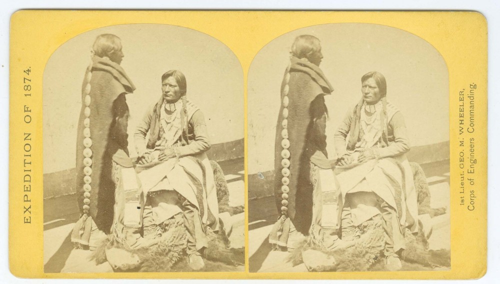 G1716~ NEW MEXICO– 1874 WHEELER SURVEY Ute Indian Braves Stereoview