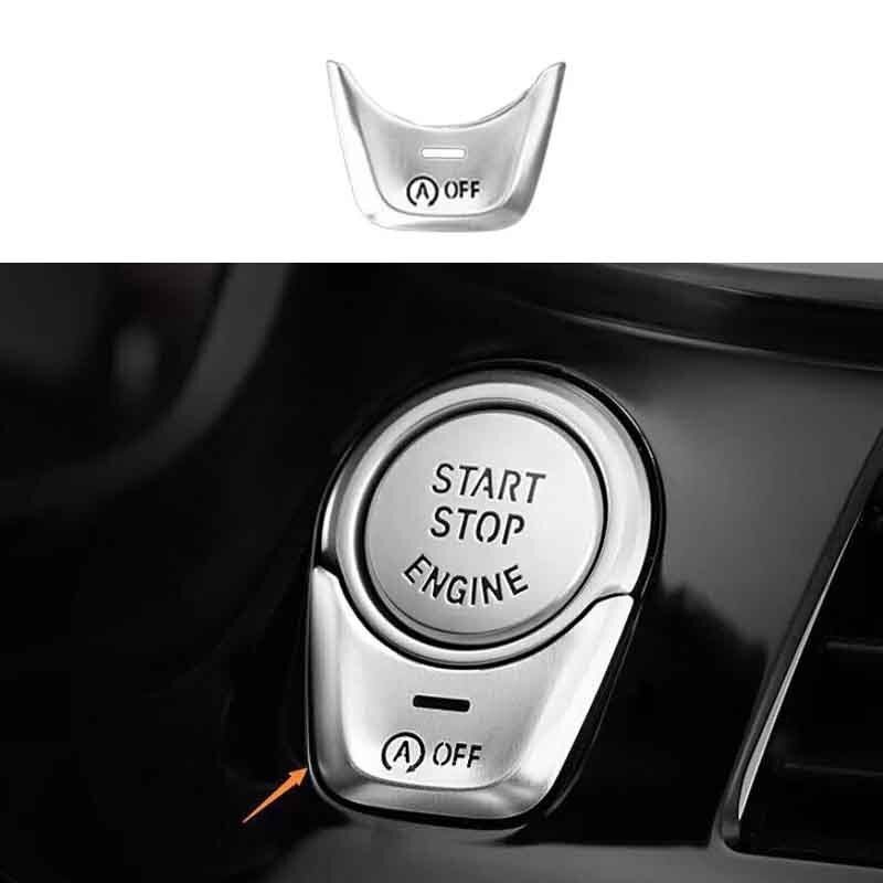 Silver Aluminum 2018-22 Cover Trim For BMW 5 Series Car One-Click Startup Button