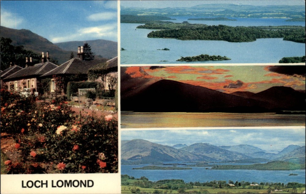 Loch Lomond Scotland United Kingdom Luss Village multiview vintage postcard