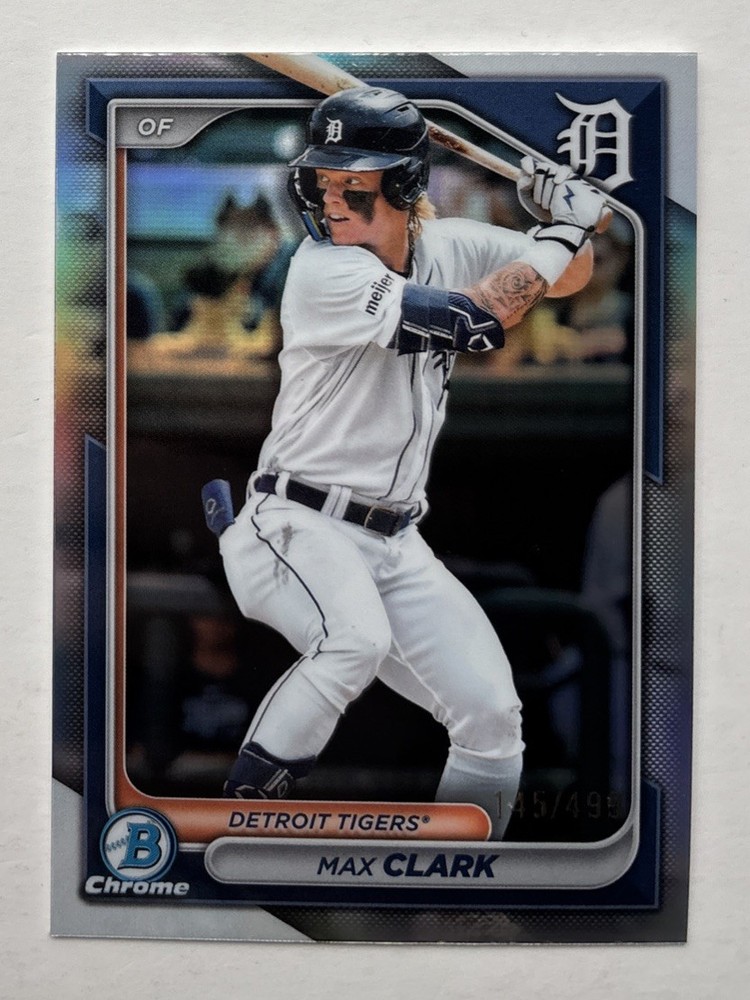 2024 Bowman Chrome Refractor - MAX CLARK - #/499 - Detroit Tigers #BCP-195