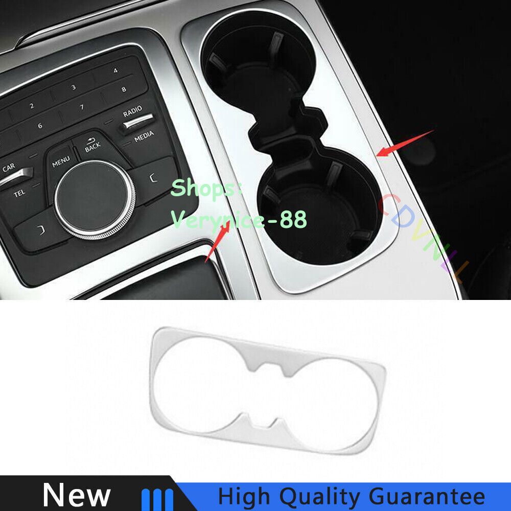 Fit For Audi Q7 2016-2019 Matte Silver Car Middle Console Water Cup Frame Trim