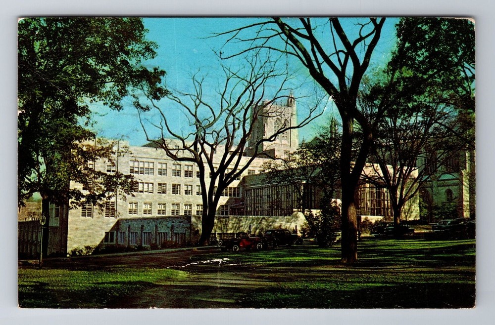 Princeton University NJ-New Jersey, Firestone Library, Vintage c1955 Postcard