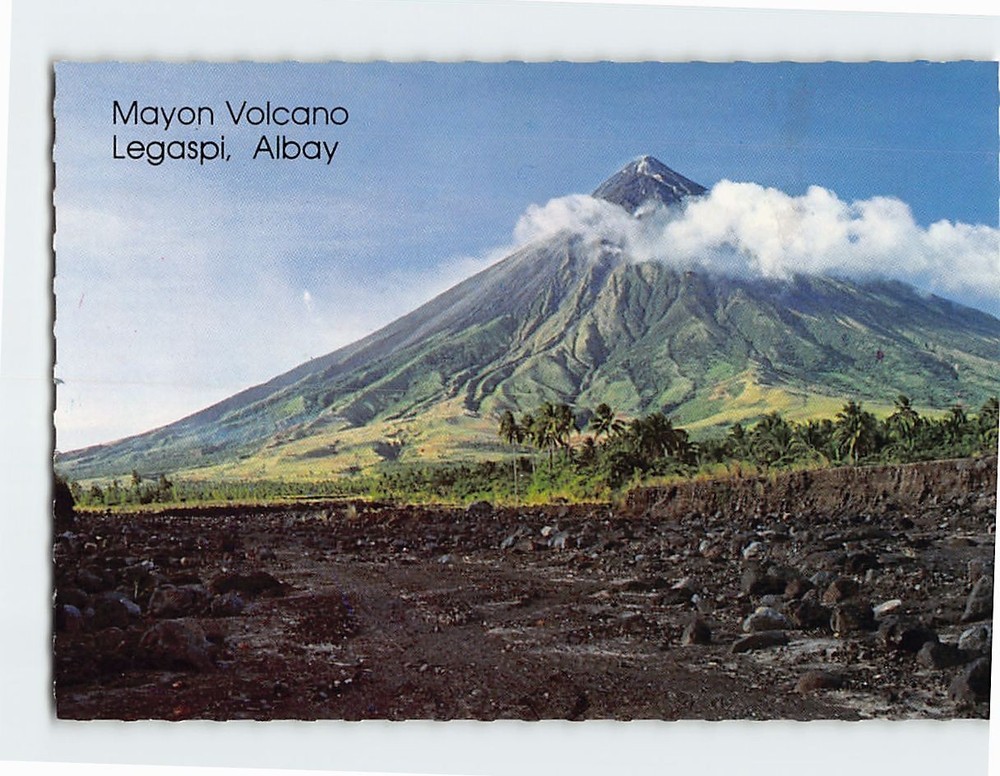 Postcard Mayon Volcano Legazpi Philippines