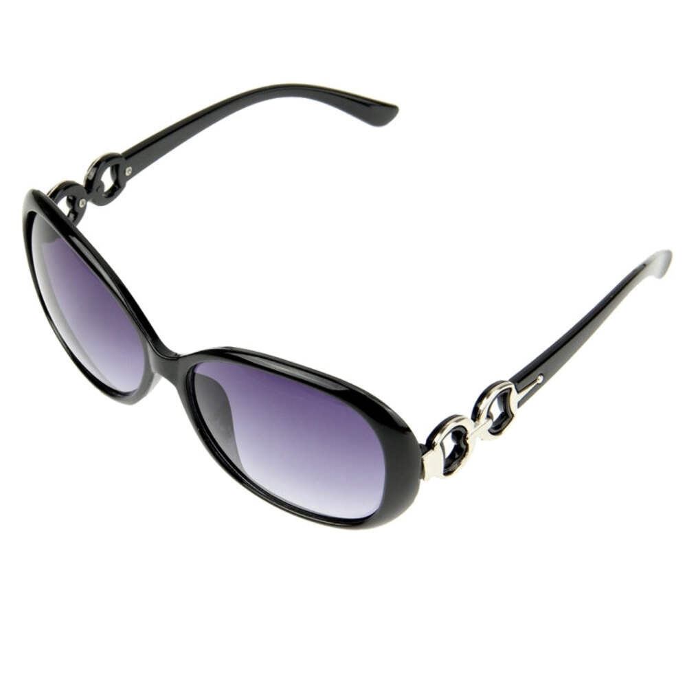 Retro UV400 UV Protection PC Frame AC Lens Sunglasses(Black)-image