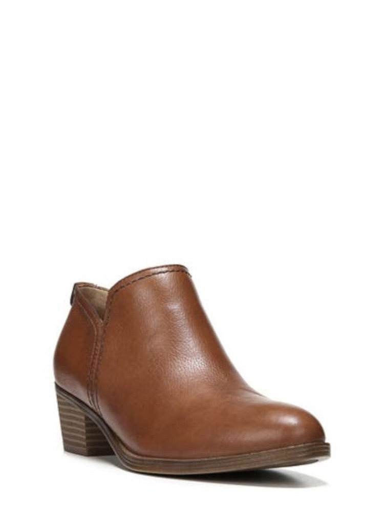 NATURALIZER Womens Brown N5 Contour Zarie Stacked Heel Leather Booties 5 M