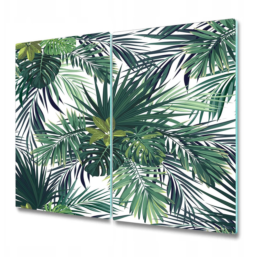 Glass Worktop Kitchen Chopping Cutting Board Tropical Leaves Tropical 2x30x52