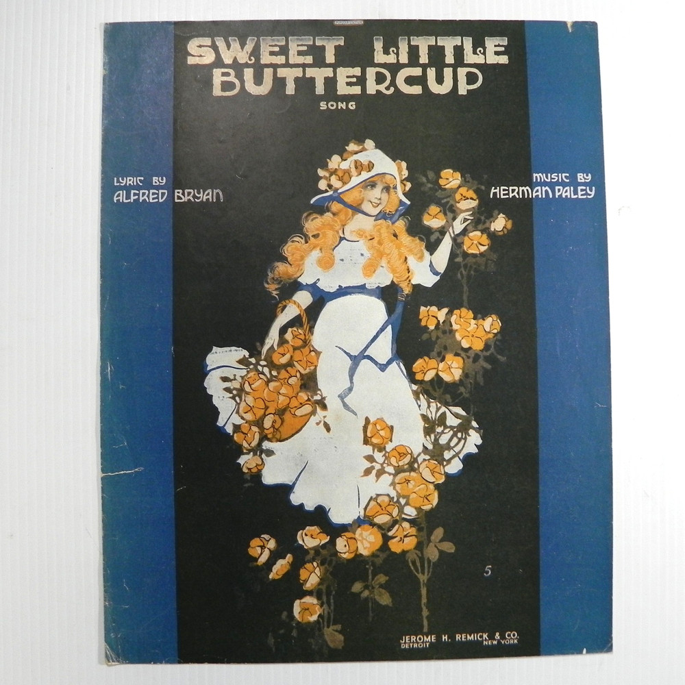 Sweet Little Buttercup 1917 Antique Sheet Music Large Format Bryan & Paley