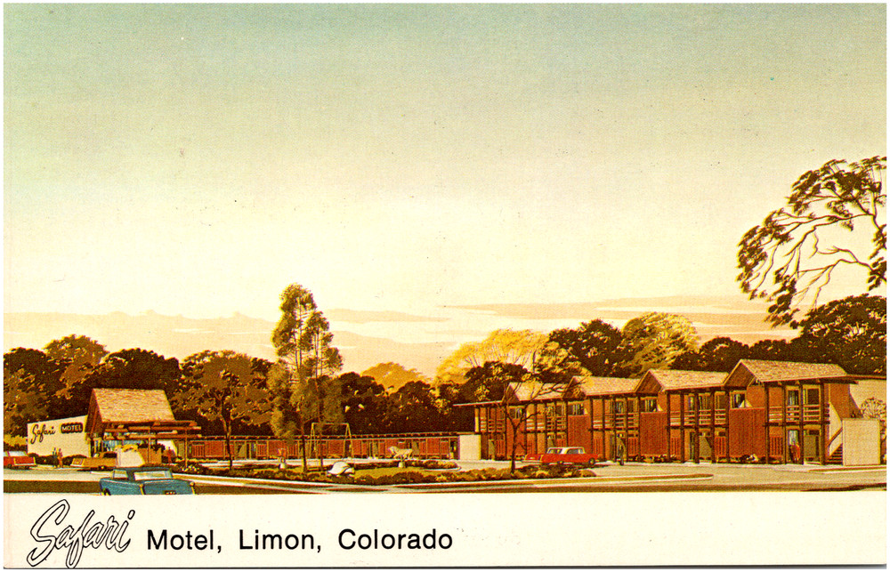 Safari Motel in Downtown Limon Colorado CO 1960s Chrome Postcard AAA