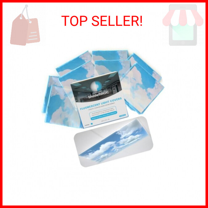 ShadeMAGIC Fluorescent Light Covers for Classroom Office - Light Filter Pack of