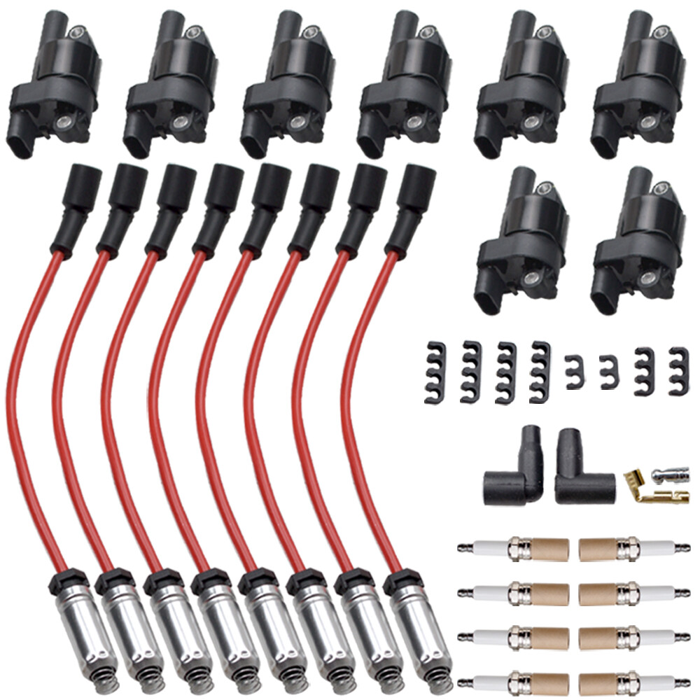 8X Ignition Coil Spark Plug Wire Kit for Chevy Silverado 1500 GMC Tahoe UF414