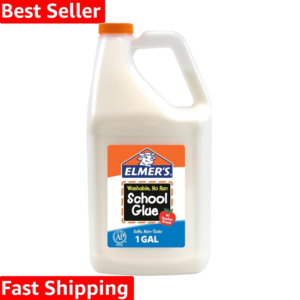 Elmer's 1 Gallon White School Glue - Perfect for Crafts, Slime & Classroom Use