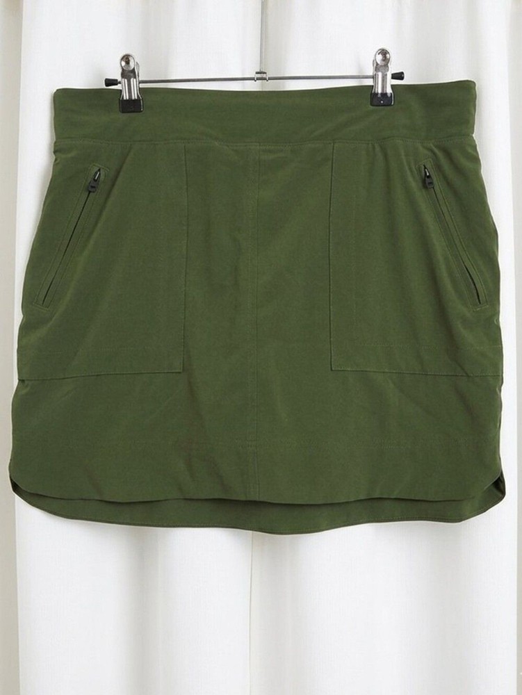 Athleta Chelsea cargo skort in olive green.