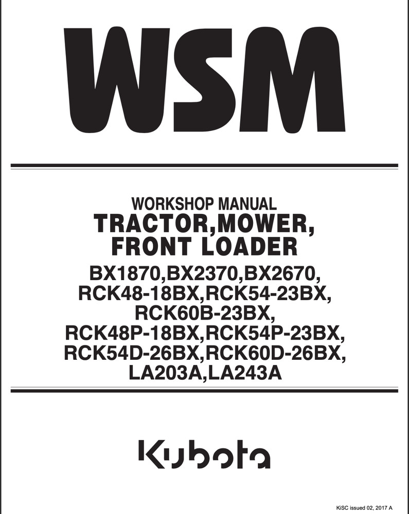 Kubota BX1870 BX2370 BX2670 LA203A LA243A Service Repair Manual, Workshop Manual