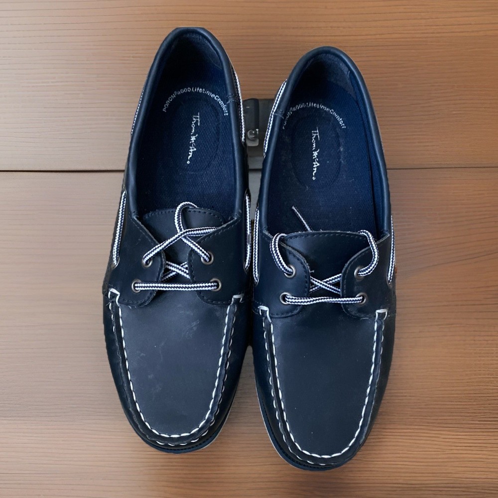 Thom McAn Men's Bruce Navy Blue  Loafers Slip-on Boat/Deck Shoes 7.5 M