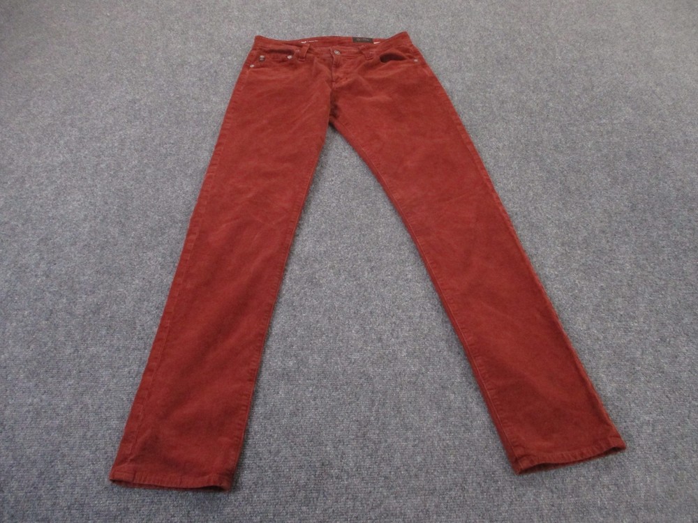 Adriano Goldschmied Pants Mens 30 X 34 Red Chino Corduroy Modern Slim AG Tellis