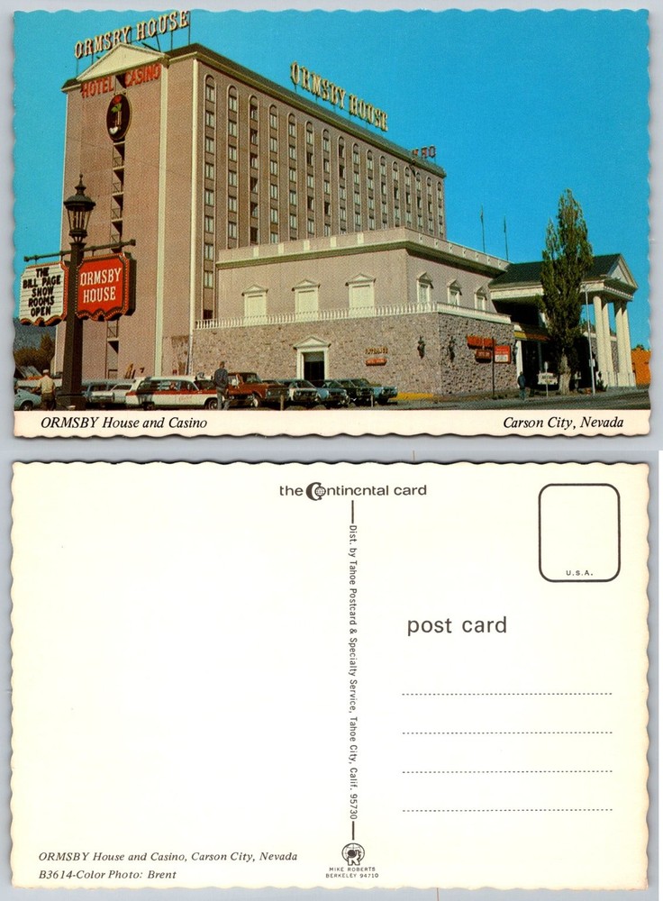 Ormsby House Casino Carson City Nevada Vintage Chrome Postcard 1960s 70s