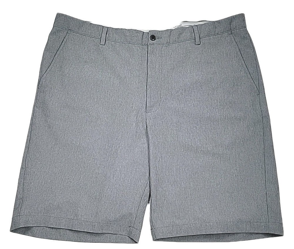 Greg Norman Mens 40 Flat Front Casual Golf Tech Shorts Stretch Grey