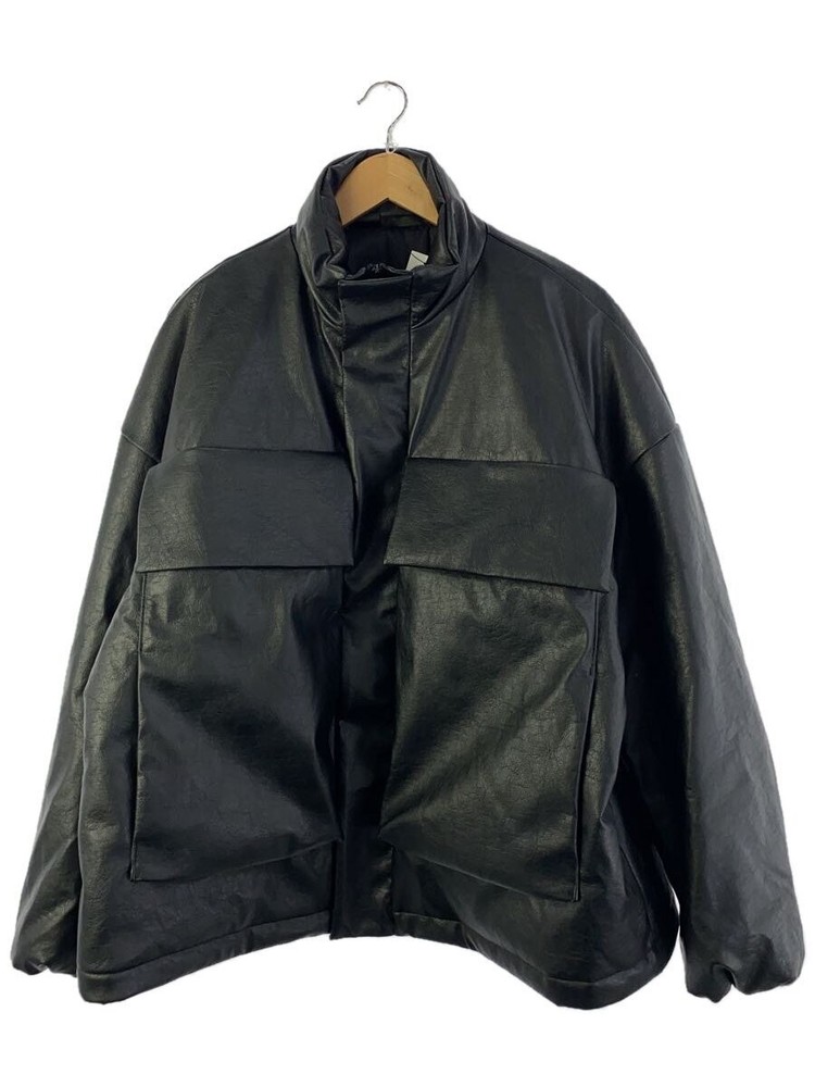 N.Hoolywood Black Polyester Leather Blouson Jacket Size 38 Model 2242-Bl03-003 427