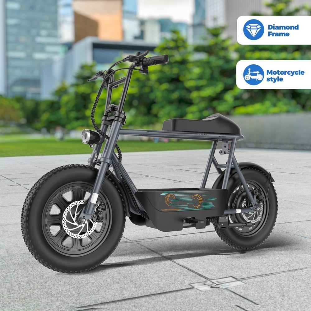 Peak 819W Electric Scooter with Seat 16 Inch Fat Tire Adults E-Bike