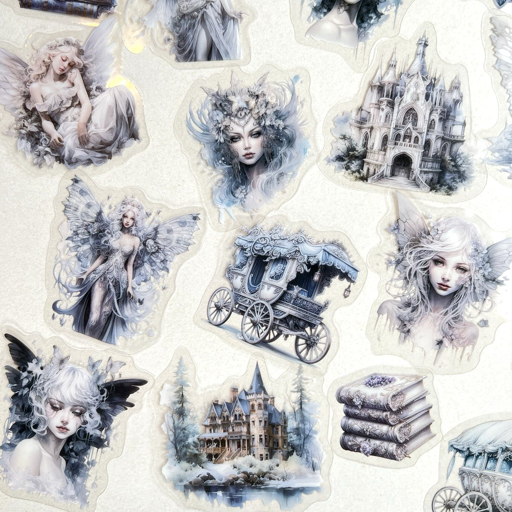 Winter Ice Fairy Princess Stickers Junk Journal Collage Scrapbooking