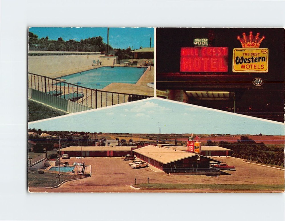 Postcard Hill Crest Motel Pratt Kansas USA