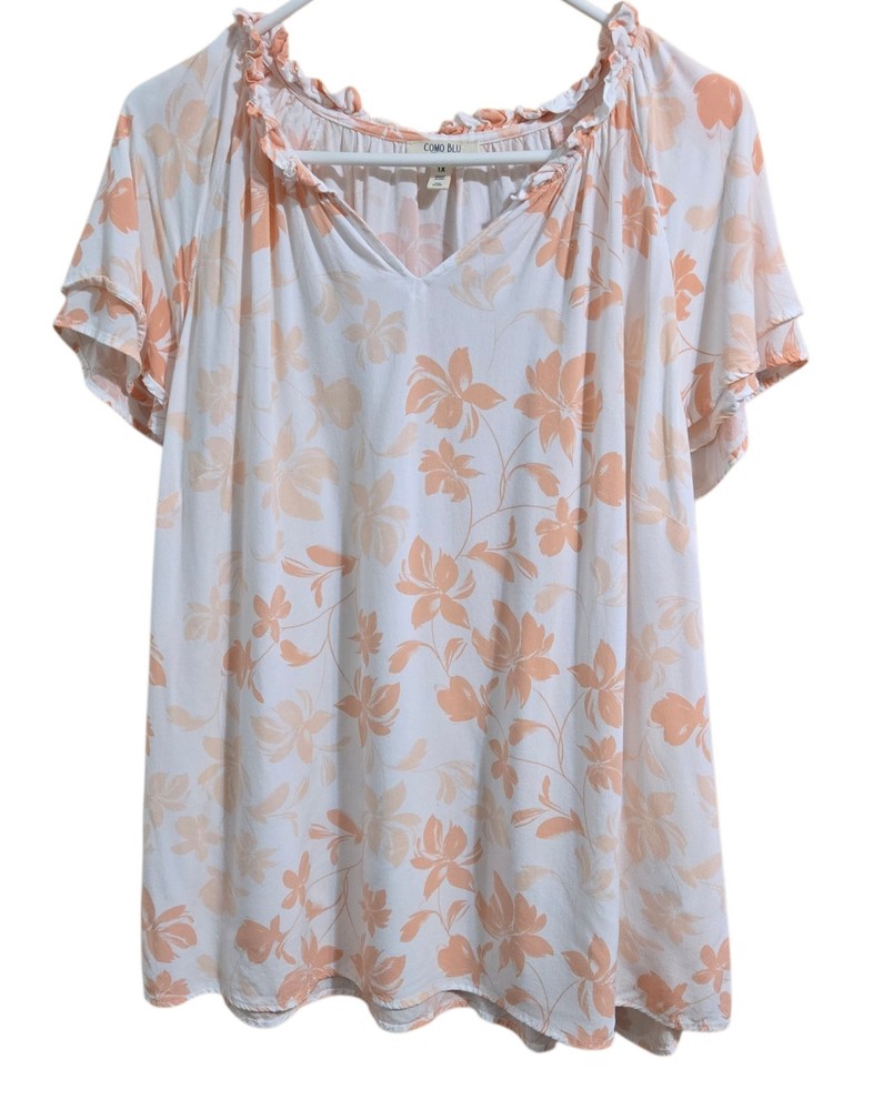 Como Blu Women's Floral SZ XL Blouse