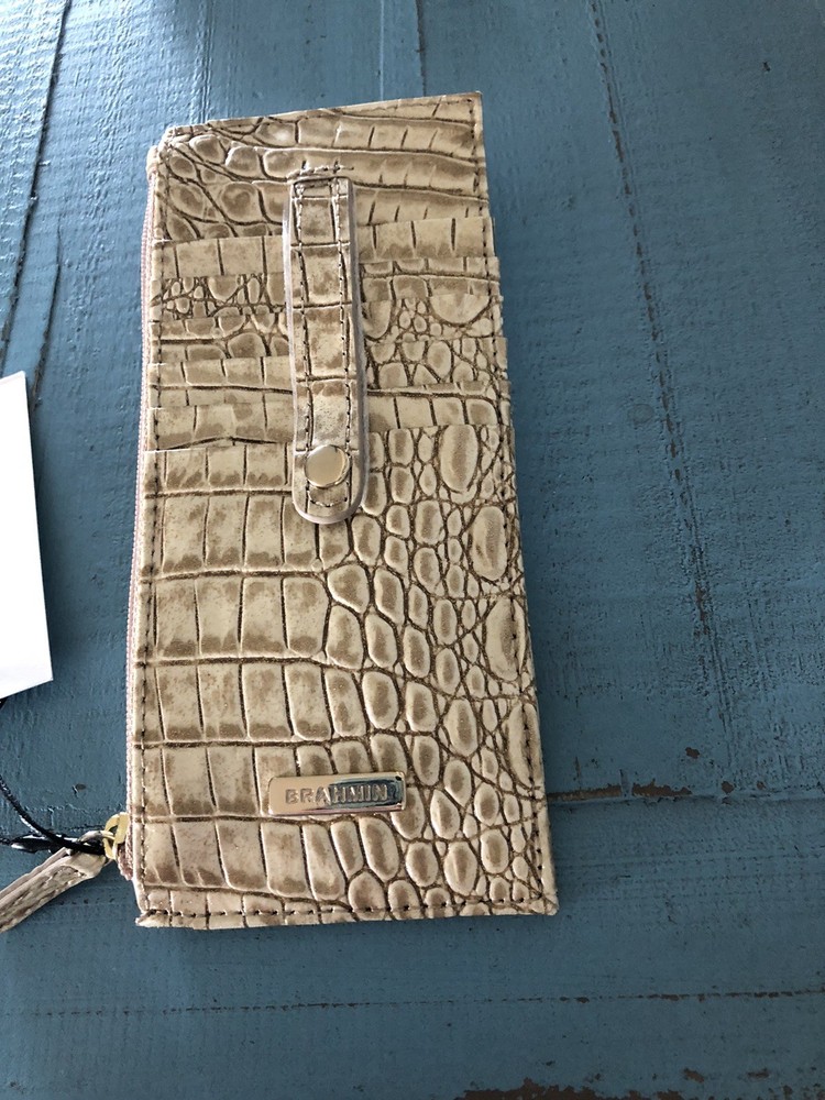 Brahmin Melbourne Credit Card Slim Leather Wallet ~ Stardust NWT ✨