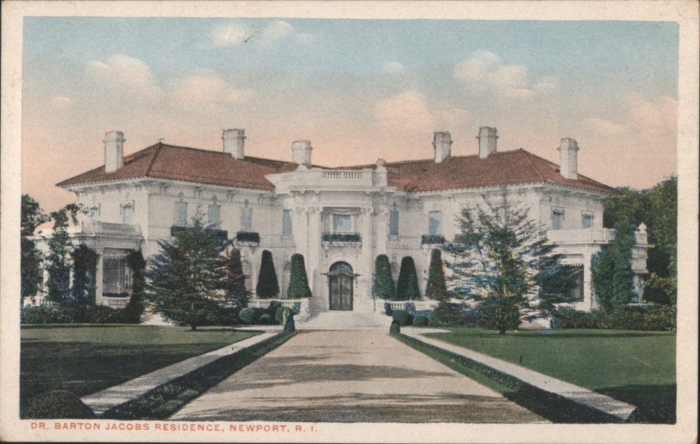Newport, Rhode Island RI Dr. Barton Jacobs Residence Tichnor Vintage Postcard