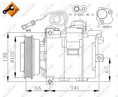 32104 NRF compressor, air conditioning for Audi, Skoda, VW