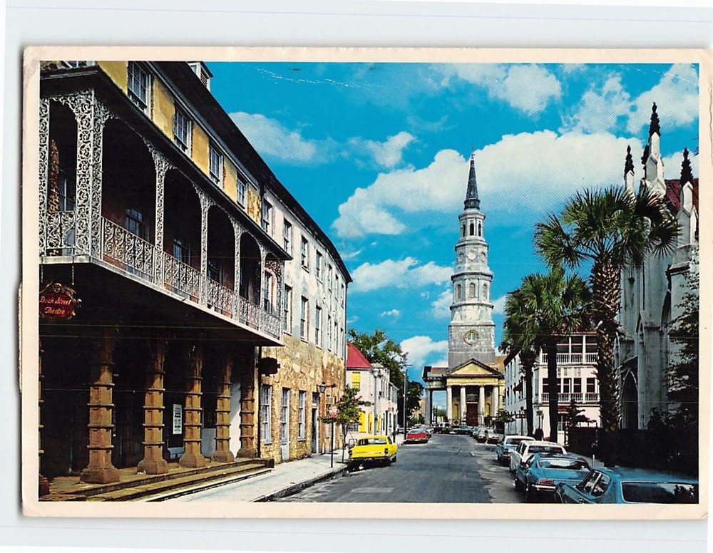 Postcard Along Church Street Charleston South Carolina USA