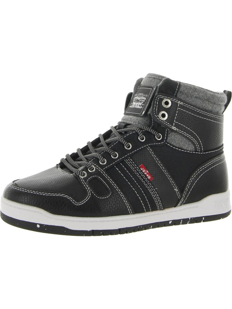 LEVI'S Womens Black Logo Bb Hi Round Toe Platform Athletic Sneakers 7