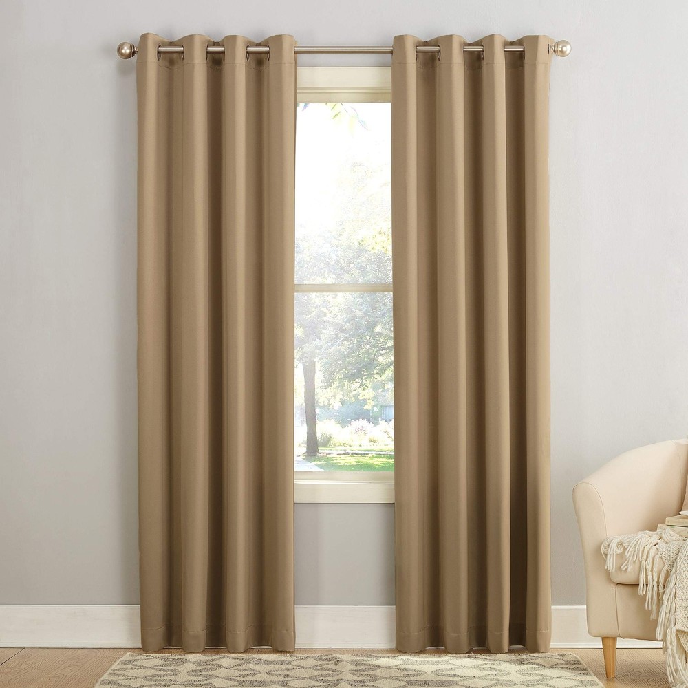 Sun Zero Barrow Grommet Blackout Curtain Panel Energy Efficient